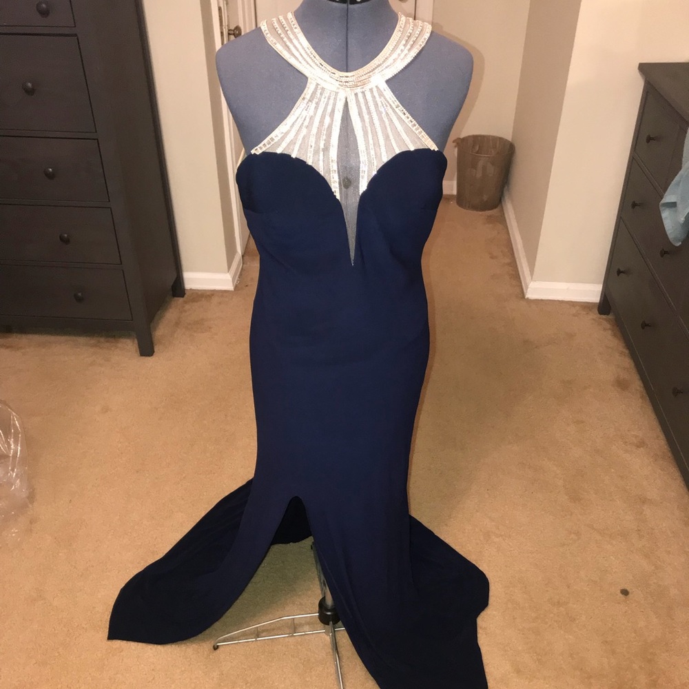 Navy blue long dress